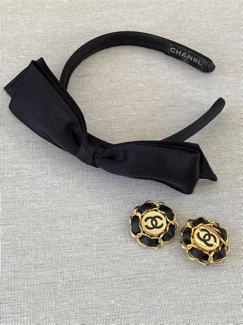 chanel bow tie|Chanel headbands.